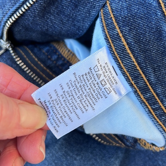 New! Everlane The way High Clean Front Skinny Jeans Mid Blue Size 28 - Picture 9 of 14